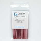 Red Peppermint Murrine Sticks COE 90 Fusible Glass MSPE-01