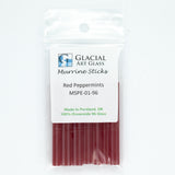 Red Peppermint Murrine Sticks COE 96 Fusible Glass MSPE-01-96