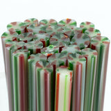 Red & Green Peppermint Murrine Sticks COE 96 Fusible Glass MSPE-03-96