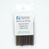 Red & Green Peppermint Murrine Sticks COE 96 Fusible Glass MSPE-03-96