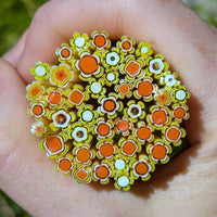 Marigold and Orange Flowers Murrine Sticks COE 90 Fusible Glass MSFL-021111