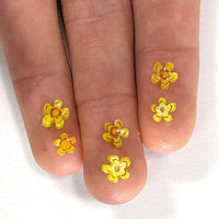 Opaque Yellow and Orange Flower Murrine Sticks COE 96 Fusible Glass MSFL-021118-96