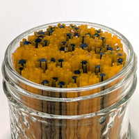 Orange and Mariner Blue Flower Murrine Sticks COE 96 Fusible Glass MSFL-031805-96