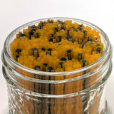 Orange and Mariner Blue Flower Murrine Sticks COE 96 Fusible Glass MSFL-031805-96
