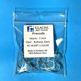 Glass Hearts Clear Fusible Blanks - COE 90 Bullseye Glass - 2 Sizes Available