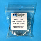 Glass Hearts Clear Fusible Blanks - COE 90 Bullseye Glass - 2 Sizes Available