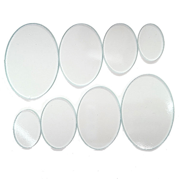 Clear Fusible Glass Ovals Blanks - COE 96 Glass - 4 Sizes Available, 1 Easy Price!
