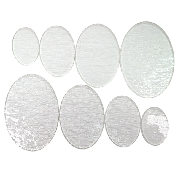 Glass Ovals Clear Fusible Blanks - COE 90 Bullseye Glass - 4 Sizes Available, 1 Easy Price!