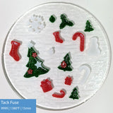 Tack Fuse test for the Christmas powder wafers. Kiln Schedule: 9999, 1380F, 15 min
