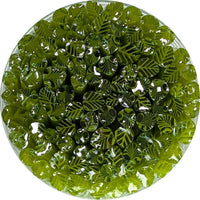 Pea Pod Green and Clear Leaves Murrine Sticks COE 90 Fusible Glass MSLE-022620