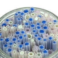 Petal Pink and Cobalt Blue Flowers Murrine Sticks COE 90 Fusible Glass MSFL-021616