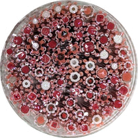 Salmon Pink and Deep Red Flowers Murrine Sticks COE 90 Fusible Glass MSFL-021010