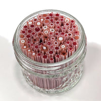 Salmon Pink and Deep Red Flowers Murrine Sticks COE 90 Fusible Glass MSFL-021010