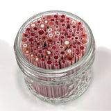 Salmon Pink and Deep Red Flowers Murrine Sticks COE 90 Fusible Glass MSFL-021010