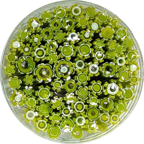 Spring Green Flowers Murrine Sticks COE 90 Fusible Glass MSFL-021414