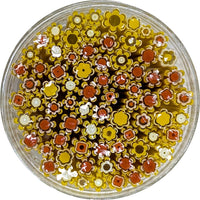Sunflower and Burnt Orange Flowers Murrine Sticks COE 90 Fusible Glass MSFL-020909