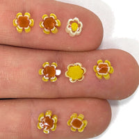 Sunflower and Burnt Orange Flowers Murrine Sticks COE 90 Fusible Glass MSFL-020909