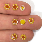 Sunflower and Burnt Orange Flowers Murrine Sticks COE 90 Fusible Glass MSFL-020909
