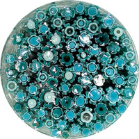 Teal and Turquoise Flowers Murrine Sticks COE 90 Fusible Glass MSFL-021515