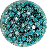 Teal and Turquoise Flowers Murrine Sticks COE 90 Fusible Glass MSFL-021515