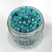 Teal and Turquoise Flowers Murrine Sticks COE 90 Fusible Glass MSFL-021515