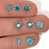 Teal and Turquoise Flowers Murrine Sticks COE 90 Fusible Glass MSFL-021515