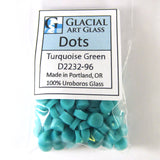 Turquoise Green Dots D2232-96 COE 96 Glacial Art Glass