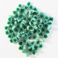 Clover Leaf/Shamrock Murrine, White/Jade Green - COE 90 Bullseye Glass Millefiori
