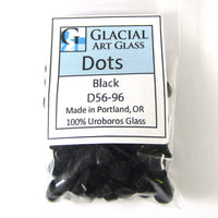 Black Dots D56-96 COE 96 Glacial Art Glass