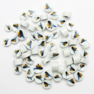Glacial Art Glass Dragonfly Murrine - Blue, Black & Clear Millefiori COE 96 Fusing Glass (1/2 Oz)