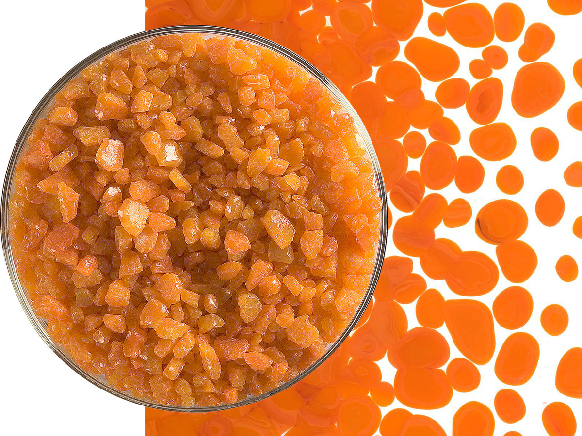 Tangerine Orange Glass Frit Coarse Bullseye COE 90 Fusible – Glacial ...