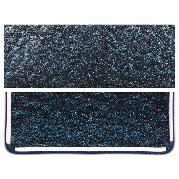 Aventurine Blue Transparent COE 90 Bullseye 3mm Sheet Glass 3 Inch Square 119-1140-3INSQ