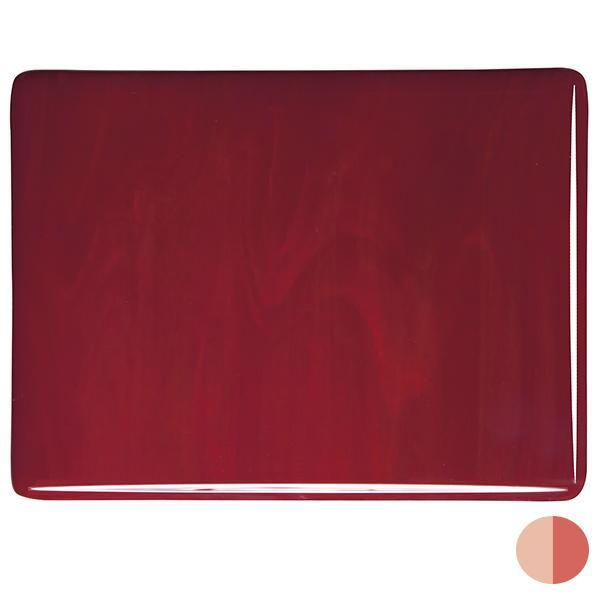 Deep Red COE 90 Bullseye 3mm Sheet Glass 3 Inch Square 037-224-3INSQ