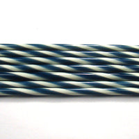 C101 Midnight Blue and French Vanilla Striped Cane COE 90 Glass