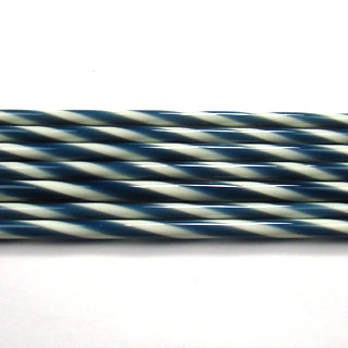 C101 Midnight Blue and French Vanilla Striped Cane COE 90 Glass