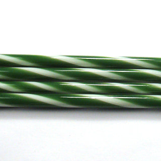 C112 Forest Green and French Vanilla Striped Cane COE 90 Glass