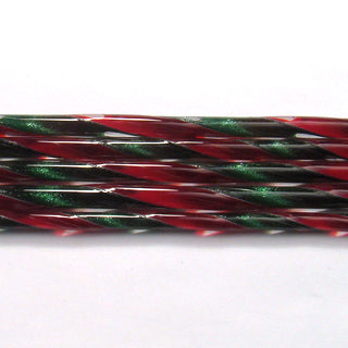 C201 Aventurine Green and Red Ribbon Cane C201COE 90 Glass