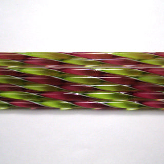 C232 Fuscia and Spring Green Ribbon Cane COE 90 Glass