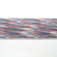 C323 Pink, Turquoise and White Streamer Cane COE 90 Glass