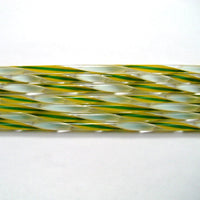 C324 Marigold, Kelly Green, and White Streamer Cane COE 90 Glass