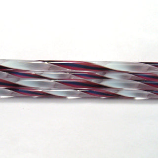 C325 Fuscia, Midnight Blue, and White Streamer Cane COE 90 Glass