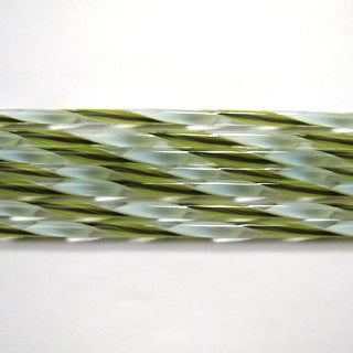 C327 Spring Green, Purple, and White Streamer Cane COE 90 Glass