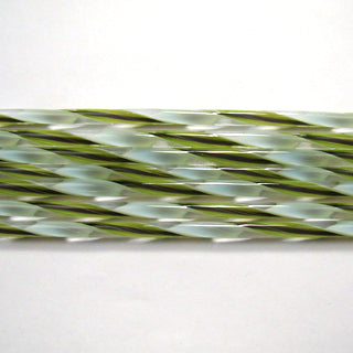 C327 Spring Green, Purple, and White Streamer Cane COE 90 Glass
