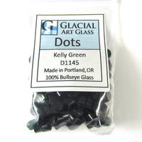 Kelly Green Dots D1145 COE 90 Glacial Art Glass