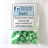 Pastel Green opal Dots D2222-96 COE 96 Glacial Art Glass